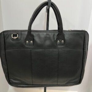 Winn International Slim Leather Laptop Briefcase Style 2455